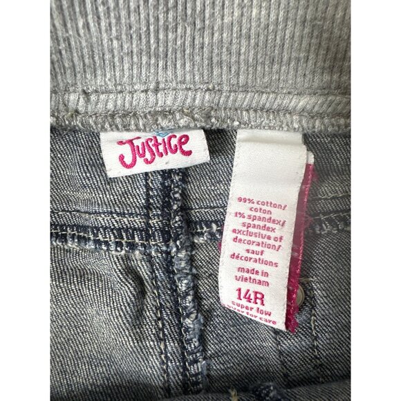 Girls Denim Shorts Pull on Waistband Size 14 Justice Wonder Nation Set of 2 - Picture 7 of 9